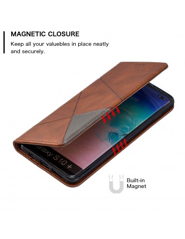 Etui portefeuille Galaxy S10 Plus Design & Business Marron
