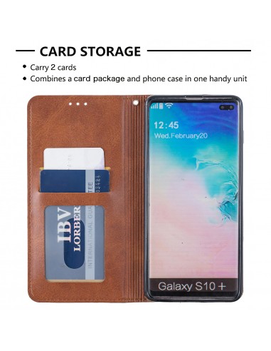Etui portefeuille Galaxy S10 Plus Design & Business Marron