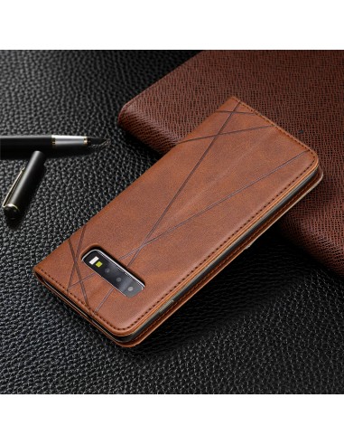 Etui portefeuille Galaxy S10 Plus Design & Business Marron