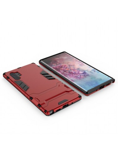 Coque anitchoc Galaxy Note 10 Plus Hybride avec support Rouge