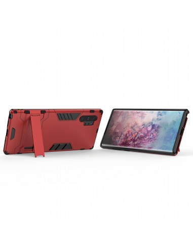 Coque anitchoc Galaxy Note 10 Plus Hybride avec support Rouge