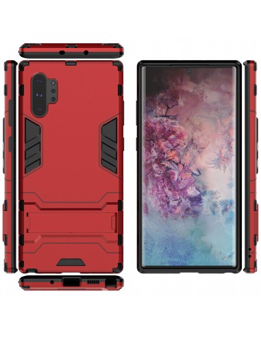 Coque anitchoc Galaxy Note 10 Plus Hybride avec support Rouge