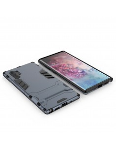 Coque anitchoc Galaxy Note 10 Plus Hybride avec support Bleu foncé