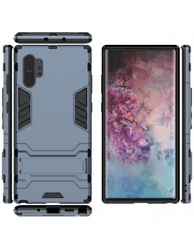 Coque anitchoc Galaxy Note 10 Plus Hybride avec support Bleu foncé