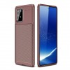Coque silicone Galaxy S10 Lite et A91 Style fibre de carbone Marron