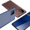 Coque silicone Galaxy S10 Lite et A91 Style fibre de carbone Marron