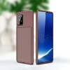 Coque silicone Galaxy S10 Lite et A91 Style fibre de carbone Marron