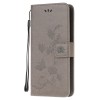 Etui de protection Galaxy S10 Lite et A91 Style cuir - Papillons et fleurs Gris