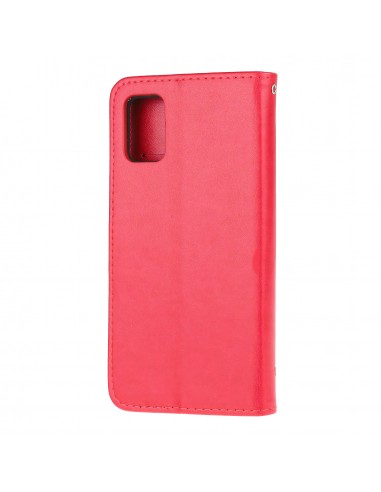 Etui de protection Galaxy S10 Lite et A91 Style cuir - Papillons et fleurs Rouge