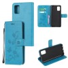 Etui de protection Galaxy S10 Lite et A91 Style cuir - Papillons et fleurs Bleu