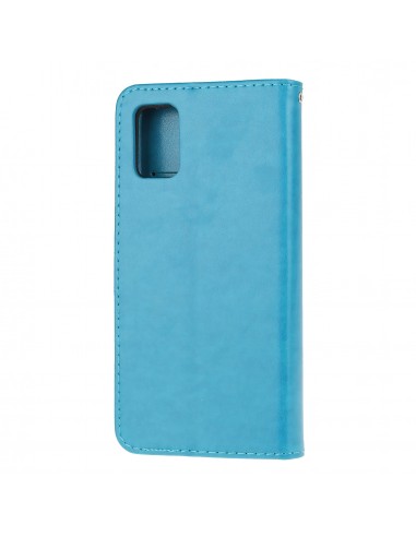 Etui de protection Galaxy S10 Lite et A91 Style cuir - Papillons et fleurs Bleu