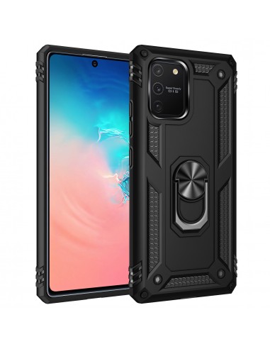 Coque antichoc Galaxy S10 Lite et A91 Hybride avec anneau Noir
