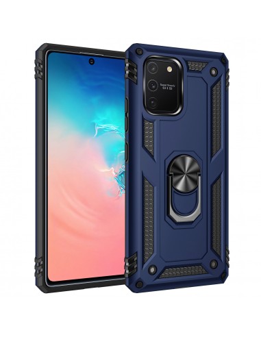 Coque antichoc Galaxy S10 Lite et A91 Hybride avec anneau Bleu