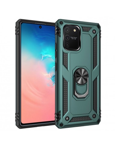 Coque antichoc Galaxy S10 Lite et A91 Hybride avec anneau Vert