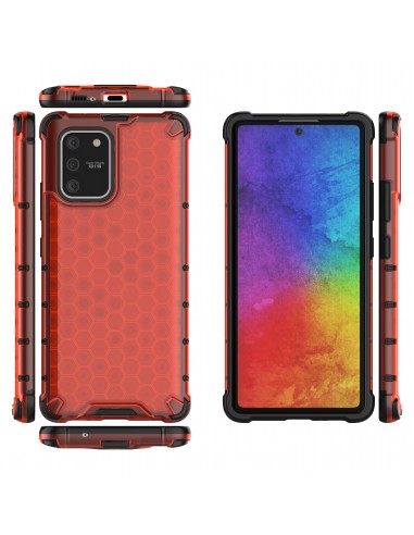 Coque antichoc Galaxy S10 Lite et A91 Honeycomb Rouge