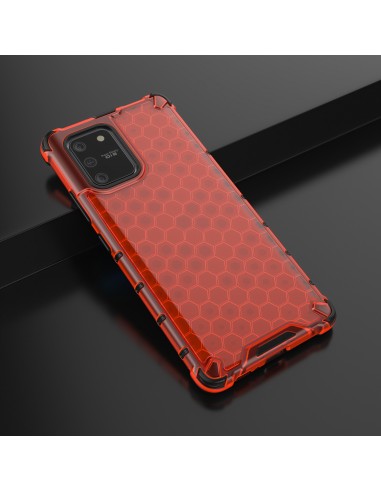 Coque antichoc Galaxy S10 Lite et A91 Honeycomb Rouge
