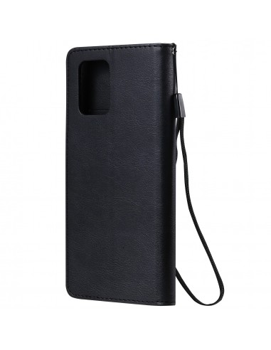 Etui portefeuille Galaxy A91 et Galaxy S10 Lite avec dragonne Noir