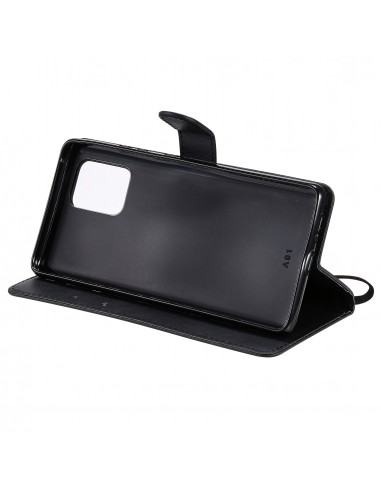 Etui portefeuille Galaxy A91 et Galaxy S10 Lite avec dragonne Noir