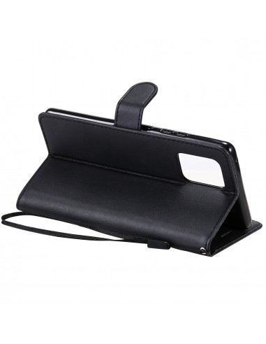 Etui portefeuille Galaxy A91 et Galaxy S10 Lite avec dragonne Noir