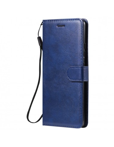 Etui portefeuille Galaxy A91 et Galaxy S10 Lite avec dragonne Bleu