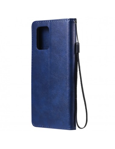 Etui portefeuille Galaxy A91 et Galaxy S10 Lite avec dragonne Bleu