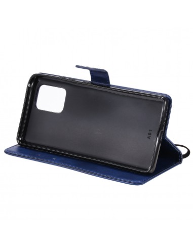 Etui portefeuille Galaxy A91 et Galaxy S10 Lite avec dragonne Bleu