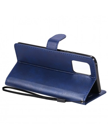 Etui portefeuille Galaxy A91 et Galaxy S10 Lite avec dragonne Bleu