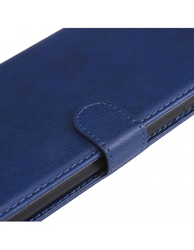 Etui portefeuille Galaxy A91 et Galaxy S10 Lite avec dragonne Bleu
