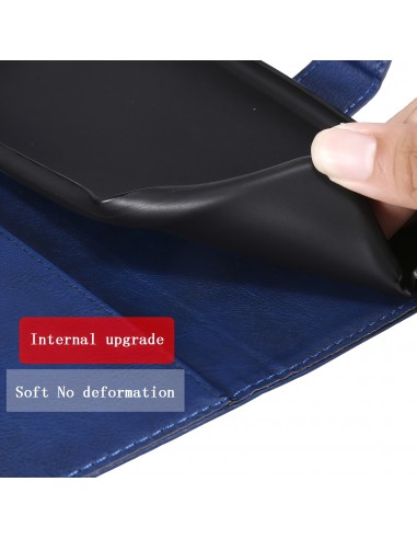 Etui portefeuille Galaxy A91 et Galaxy S10 Lite avec dragonne Bleu