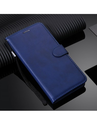 Etui portefeuille Galaxy A91 et Galaxy S10 Lite avec dragonne Bleu