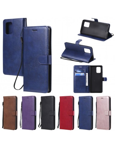 Etui portefeuille Galaxy A91 et Galaxy S10 Lite avec dragonne Bleu