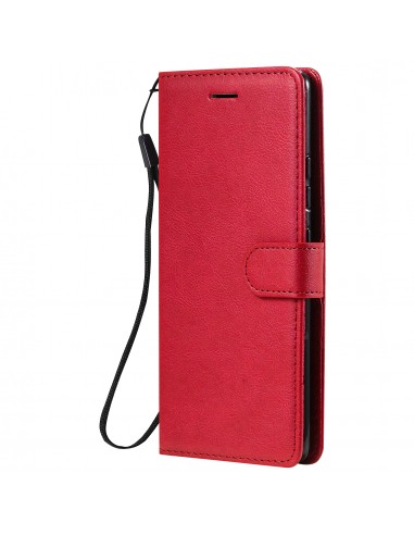 Etui portefeuille Galaxy A91 et Galaxy S10 Lite avec dragonne Rouge