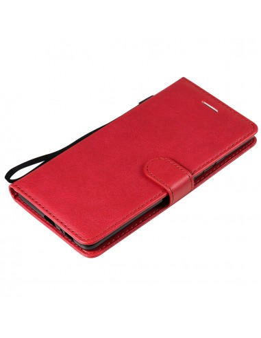 Etui portefeuille Galaxy A91 et Galaxy S10 Lite avec dragonne Rouge