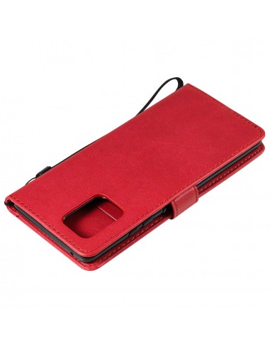 Etui portefeuille Galaxy A91 et Galaxy S10 Lite avec dragonne Rouge