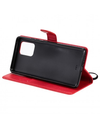 Etui portefeuille Galaxy A91 et Galaxy S10 Lite avec dragonne Rouge