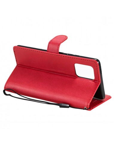 Etui portefeuille Galaxy A91 et Galaxy S10 Lite avec dragonne Rouge