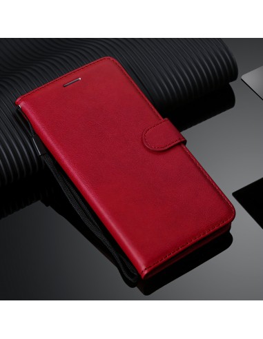 Etui portefeuille Galaxy A91 et Galaxy S10 Lite avec dragonne Rouge