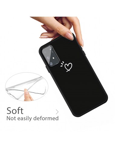 Coque silicone Galaxy S10 Lite et A91 Petit cœur Noir