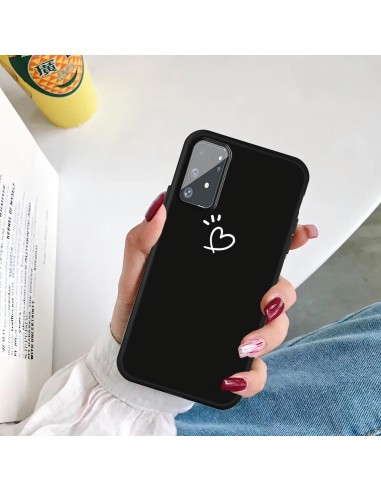 Coque silicone Galaxy S10 Lite et A91 Petit cœur Noir