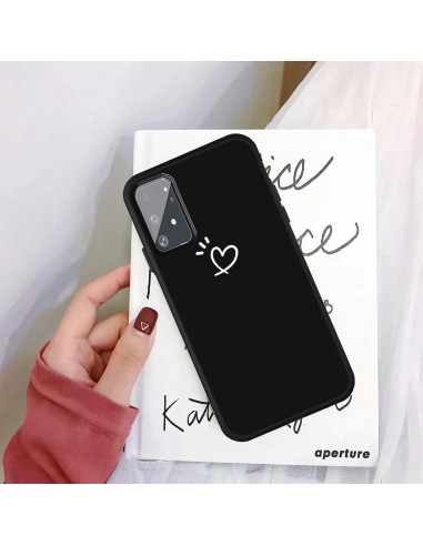 Coque silicone Galaxy S10 Lite et A91 Petit cœur Noir