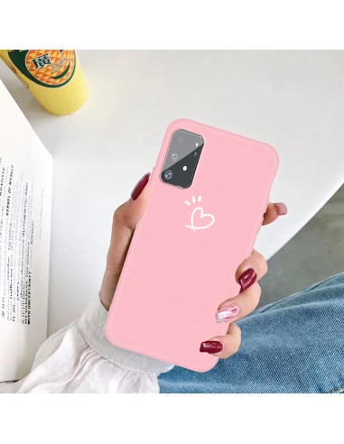Coque silicone Galaxy S10 Lite et A91 Petit cœur Rose