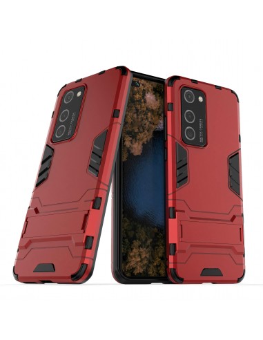 Coque antichoc Huawei P40 Pro Hybride avec support Rouge