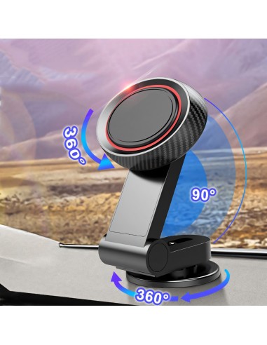Support Smartphone magnetique pour voiture - Ajustable Noir