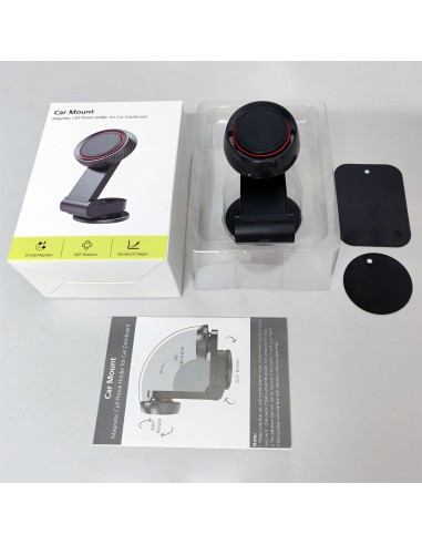 Support Smartphone magnetique pour voiture - Ajustable Noir