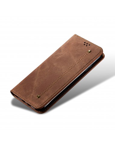 Etui portefeuille Oppo Find X3 / X3 Pro - Style Jeans Marron