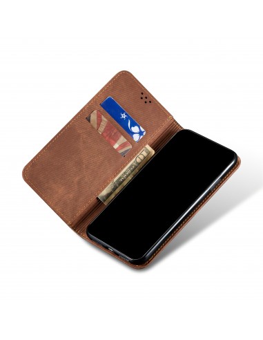 Etui portefeuille Oppo Find X3 / X3 Pro - Style Jeans Marron
