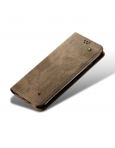 Etui portefeuille Oppo Find X3 / X3 Pro - Style Jeans Marron clair