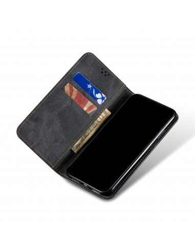 Etui portefeuille Oppo Find X3 / X3 Pro - Style Jeans Noir