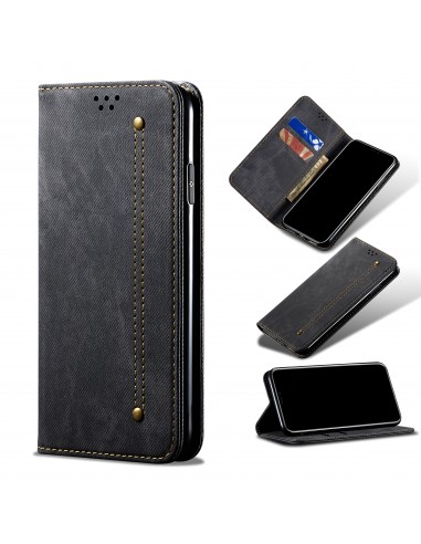 Etui portefeuille Oppo Find X3 / X3 Pro - Style Jeans Noir