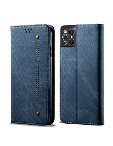 Etui portefeuille Oppo Find X3 / X3 Pro - Style Jeans Bleu